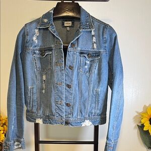 Sneak Peek Blue Distressed Jean Jacket